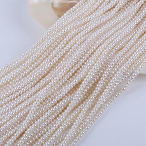 Perles d'eau douce naturelles de Zhuji, 3-4 mm, blanches, en forme de pomme de terre, perles en vrac, pour collier, bracelet, matériel de bricolage, vente en gros - Product Image 3