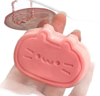 Jouet anti-stress en TPR souple à rebond lent, en forme de chaton de qualité alimentaire, avec mousqueton pour décoration de sac
