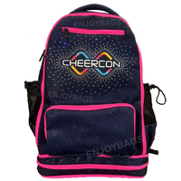 Sac à dos personnalisé pour équipe de cheerleading et studio de danse Allstars Worlds Competition avec fermeture éclair de toutes les couleurs en bleu marine pour filles
