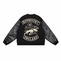 Polaire Baseball College Vestes Hiver Américain High Street Vintage En Cuir Manches Chenille Brodé Hip Hop Automne