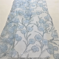 Tissu en tulle brodé de fleurs, dentelle crochetée verte perlée, tissu uni avec perles et sequins pour mariage