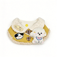 GOGOMIO Bavoirs Mignons pour Chiens et Chats - Bavoir Réfléchissant Pliable et Ajustable en Coton Doux avec Volant en Dentelle Princesse - Petit/Moyen