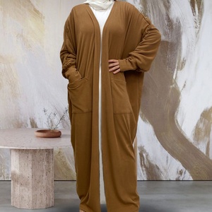1997# Discount Fashion Winter Coat <b>Thick</b> Polyester Women Batwing Sleeves With Front Pockets Warm Autumn Winter <b>Cardigan</b> Abaya - Product Image 3