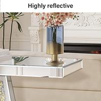Tables de console miroir en verre de luxe avec diamant scintillant écrasé pour meubles de salon à la maison, meubles de table d'entrée, argent