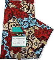 Kain Katun Cetak Warna Tanah Afrika DISCO Wax Hollan Orange Marron Creme Grosir untuk Produksi Kerudung dan Pakaian Pesta