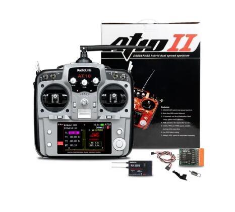 Radiolink AT10 II 2.4G 12CH Radio Transmitter R12DS RX Voltage Return Module Plastic for RC Airplane Helicopter FPV Drone