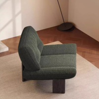 Fauteuil d'appoint rétro Wabi Sabi, revêtement en fourrure Teddy, pieds en bois de frêne massif, fauteuil de détente pour salon