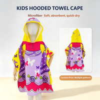 Serviette à capuche douce pour enfant, anti-choc, pour le bain, la plage, la piscine, la maison, imprimé animal de dessin animé, super absorbante, utilisation en salle de bain