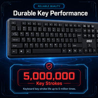 Pemasok ASTA 2.4G Keyboard nirkabel dan Mouse combo baterai optik HITAM 800 1200 1600 DPI Mouse kustom kantor untuk PC Desktop