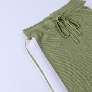 צבע ניגודיות פס רחב רגליים מכנסי טרנינג מכנסי טרנינג נשים סתיו חדש נשים מותן גבוה דק מכנסי אופנה רפויים - Product Image 4