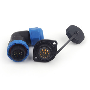 SPW20 gomito IP68 connettore cavo impermeabile 1/<span class=keywords><strong>2</strong></span>/<span class=keywords><strong>3</strong></span>/4/5/6/7/9/10/12/14 Pin di alta qualità maschio/femmina di aviazione spina e presa-fai da te - Product Image 3