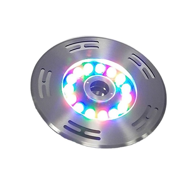 Outdoor Stainless Steel Waterproof Ip68 Dmx Rgb Round 6w/9w Under Water Jet Pump Dry Fountain Ring Nozzle Led Light for