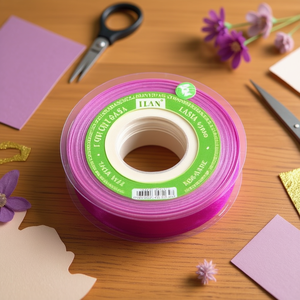 Nastro in organza Ilan 2,5 cm 35Y viola per decorazioni artigianali - Product Image 2