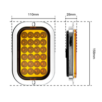 Luz LED de Gálibo Lateral para Camión de 12V 24V, Impermeable y Cuadrada, en Blanco, Rojo y Amarillo, con Encendido Constante y Intermitente, Luz de Despeje y Señalización para Camiones