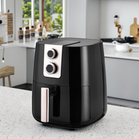 Friteuse moderne carrée noire au design profond Vente en gros Source d'alimentation électrique manuelle en plastique à usage domestique Prix promotionnel