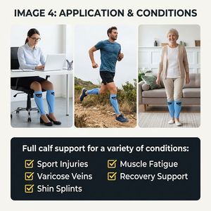 Chaussettes de compression personnalisées, bas de compression, manchons de compression pour mollets, hommes femmes, respirants, élastiques, soutien, <span class=keywords><strong>handball</strong></span>, water-polo, netball, OEM - Product Image 4