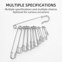 Épingles de sûreté en acier inoxydable argentées de 27 mm, 38 mm, 45 mm, 50 mm pour vêtements, accessoires de couture DIY, outils métalliques RTS JP