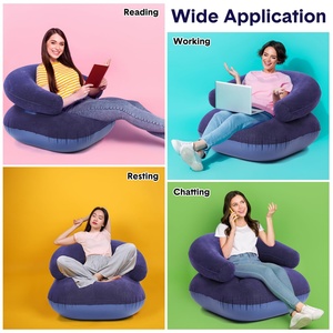 Classic Bean Bag Chair Portable <b>Inflatable</b> Lounge Furniture Home Bedroom Flocking <b>Sofa</b> Couch Blow Deck Chair Air <b>Sofa</b> Portable - Product Image 5