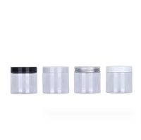 Conteneur de pots de crème cosmétique d'emballage de boîte en plastique transparente d'animal familier avec les couvercles en aluminium
