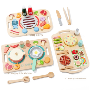 Nouveaux jeux de <span class=keywords><strong>cuisine</strong></span> éducatifs en bois Montessori pour enfants 2025, puzzles <span class=keywords><strong>3D</strong></span> de simulation alimentaire, jeux de société pour enfants - Product Image 1