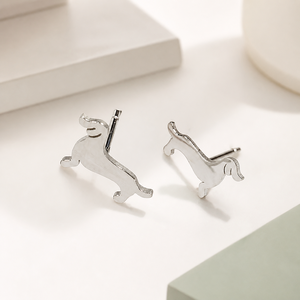 Boucles d'oreilles pour chien en acier inoxydable plaqué or 14 carats, boucles d'oreilles animales, 12 x 7 mm, 2,4 g - Product Image 1