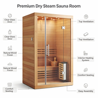 Ruang Sauna Hemlock Pribadi untuk 1 Orang, Mini Sauna Uap Kering Inframerah untuk Spa di Rumah
