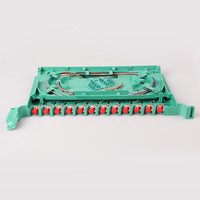Panel Patch serat ODF dudukan rak 48-Port 3U | FC Mode tunggal, dipasang dengan ekor & adaptor