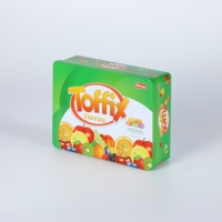 Boîte en étain rectangulaire carrée à charnière, résistante aux enfants, pour emballage de bonbons, impression personnalisée, petite boîte en étain pour bonbons