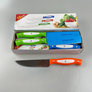Stainless Steel Knife Set 6 Inch 3 Piece Colorful Handle Kitchen Fruit Vegetable Cutter Straight Edge Polished Blade - Product Image 4