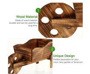 Chariot <span class=keywords><strong>en</strong></span> <span class=keywords><strong>bois</strong></span> Pot de fleurs créatif combinaison charnue support de Pot de plante; décoration de jardin ornementale <span class=keywords><strong>brouette</strong></span> planteur jardin <span class=keywords><strong>bois</strong></span> - Product Image 5