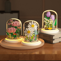 Juego de bloques de construcción DIY de flores de orquídeas, Material ABS, pequeñas partículas de plástico, juguete de construcción para niños para modelo de caja empaquetada