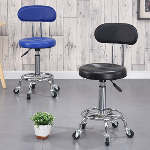 Wholesale Discounted Beauty Salon Furniture <b>Adjustable</b> <b>Height</b> Pedicure <b>Stool</b> Technician Chair Backrest PU Leather Barbershop - Product Image 4