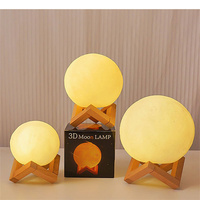 Lampe murale LED créative en gros Veilleuse en bois chaud pour luminaires de chambre à coucher Conception de lumière de lune pour Noël et cadeau