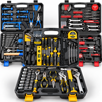 Kit d'Outils Manuels Complet Rouge de 148 Pièces pour Bricolage et Réparation Domestique, dans une Boîte à Outils Portable, Support OEM ODM