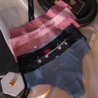 Culottes pour femmes, slips taille basse sexy, lingerie string en dentelle, culotte sans couture, sous-vêtements en soie glacée pour femmes