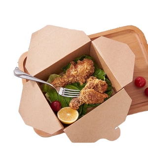 Custom Printed Noodle Take Out Boxes Kraft Paper Food Container for Fruit Vegetable Fast Food Packaging Boxes