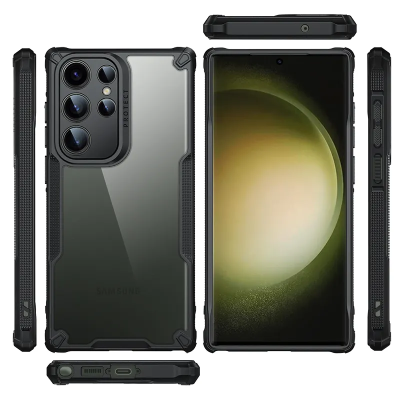 Yeni tasarımcı karbon Fiber sert PC yumuşak TPU darbeye cep telefonu kapak Samsung galaxy S24 artı ultra 5g telefon kılıfı