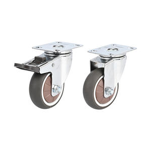 Roulettes contemporaines pour meubles de chambre à coucher, roues silencieuses en TPR à plaque plate, 2/2,5/3 pouces, mobiles/fixes, multidirectionnelles, double axe - Product Image 3