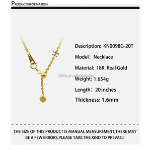 Hip-Hop Design Trendy Großhandel 18 Karat Gelbgold Seil Kette Halskette verstellbare Kette Schmuck für Frau Mann Geschenk