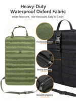 Sac de rangement tactique pour siège arrière de voiture, avec poignée de ceinture, imperméable, résistant à la compression, en tissu Oxford, multifonctionnel