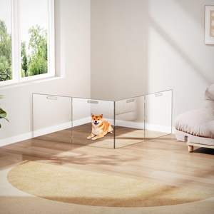 कारखाना अनुकूलित 60*60 सेमी और 4 पैनल आसानी से फोल्डेबल पारदर्शी ऐक्रेलिक पालतू दरवाजे के लिए उपयुक्त - Product Image 6