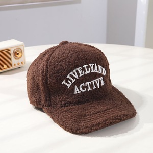 Nouvelle <span class=keywords><strong>Casquette</strong></span> de Sport en Flanelle Chaude 2026 pour Femme, Broderie Lettres Rose, Effet Amincissant en Sherpa Épais - Product Image 6