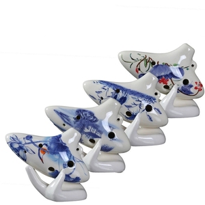 Ocarina Tradicional China al por Mayor, Ocarina de Porcelana Azul y Blanca de 6 Agujeros, Instrumento Musical Folclórico, Regalo de Recuerdo - Product Image 1