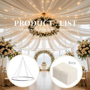 Kit de draperie de plafond vert sauge, 6 rideaux en voile <span class=keywords><strong>suisse</strong></span> de 20 pieds avec anneaux de suspension de 60 cm - Product Image 3