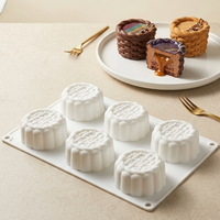 Nouveau moule en silicone rond en dentelle 2026 pour gâteaux, chocolats, gelées et puddings, de qualité alimentaire, pour ustensiles de cuisine domestiques