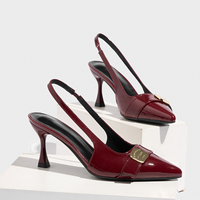 Sandales d'été légères à talons pour femmes, personnalisables avec logo OEM, en PU, à bout fermé, à bride unique, à plateforme, pour mariage, fête, usage quotidien et travail.