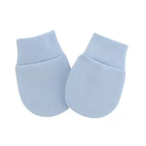 Groothandel Pasgeboren Baby Katoen Plain Soft Anti-Kras Wanten Handschoenen