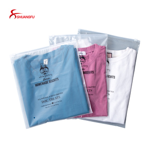Biodegradable Frosted matte ziplock OEM waterproof bag zipper plastic zip packing bag for shoes clothing