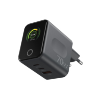 Cargador Inteligente de Escritorio con Pantalla, PD 45w, 1 Puerto Tipo C, Enchufe US/EU, con Visualización de Energía en Tiempo Real para Laptop, Teléfono y Tablet