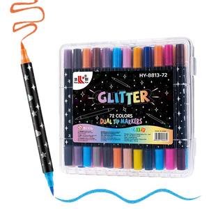 Groothandel 12 Stks/set Dubbele Borstel Tip Met Dubbele Glitter 24 Kleuren Aquarel Kunst Markers Set Voor Kinderen Schilderen En Tekenen - Product Image 5